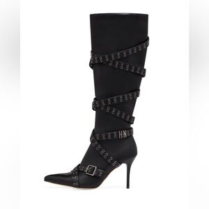 Nii Hai Strappy Black Boots
